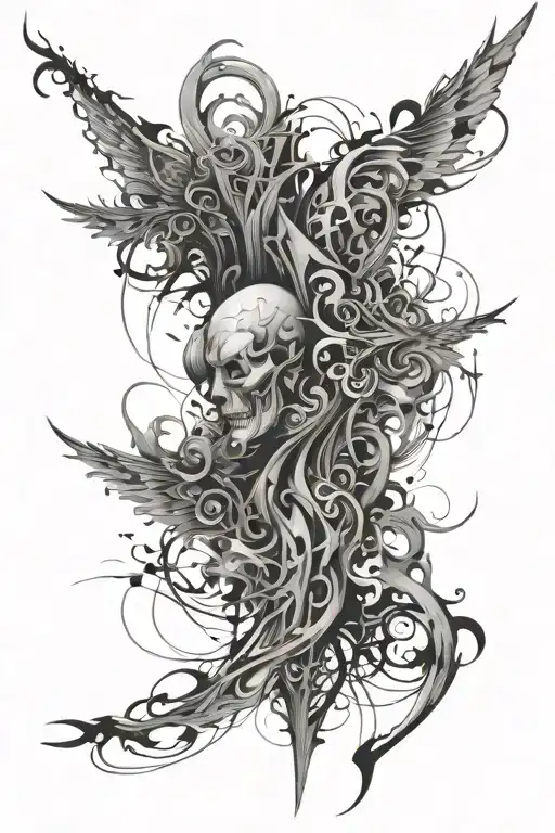 Full Back Tattoo Abstract Dissociation