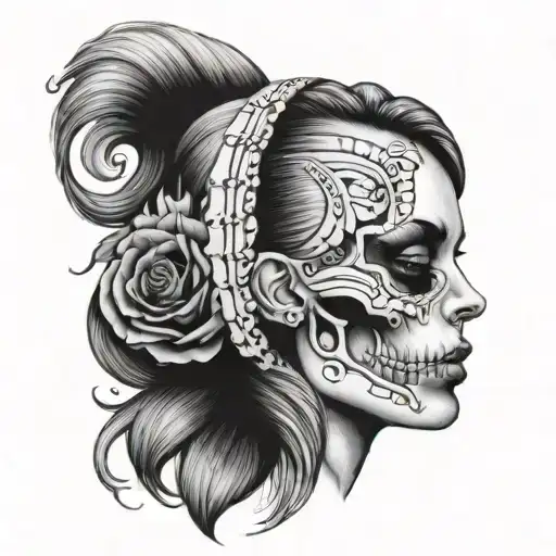 Half Woman Half Skull