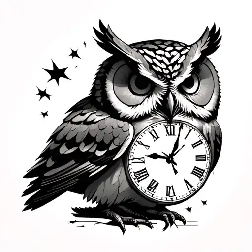 Broken Clock Owl Perched