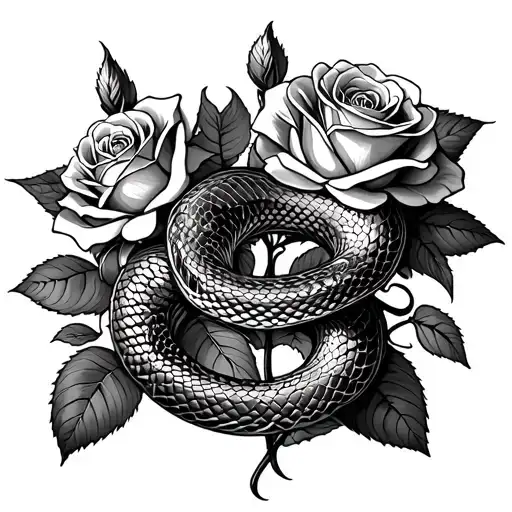 Snake And Roses