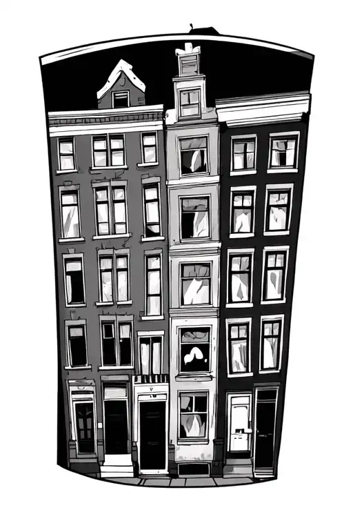 Arm Band Tattoo With Amsterdam Houses