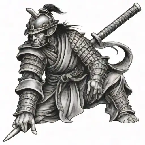 Samurai Warrior Standing Side