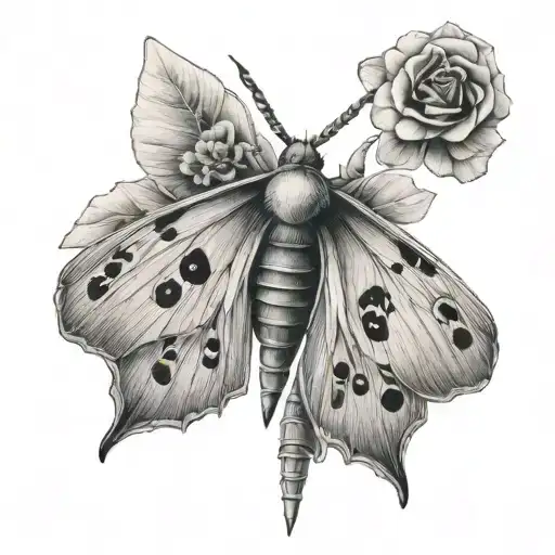 Lunar Moth With Dagger Piercing