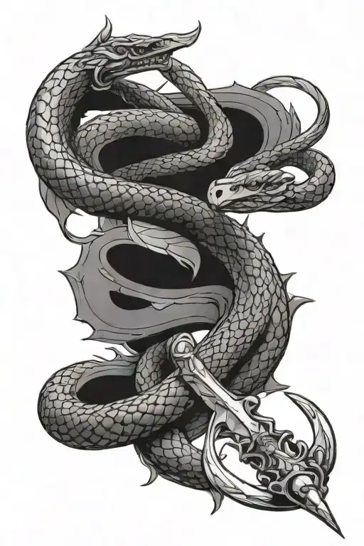 Snake And Sword Surrounded