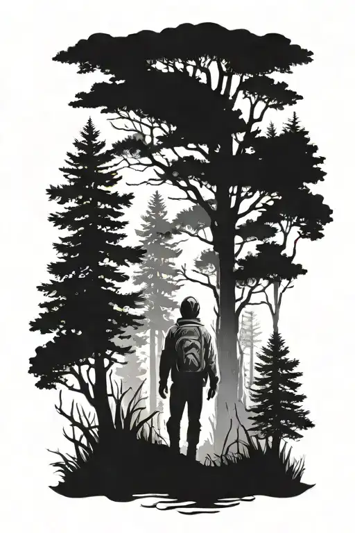 Person Alone In The Forest