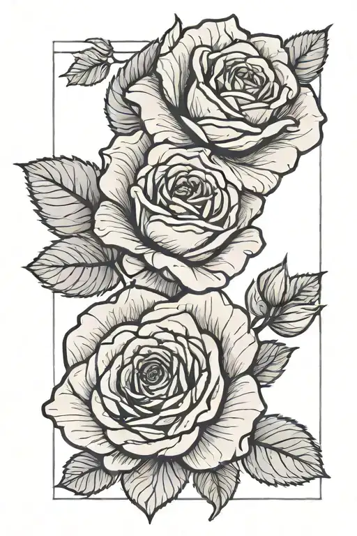 Roses And Minimalist Line