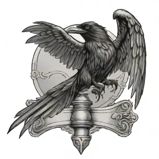 Raven Flying Thores Hammer