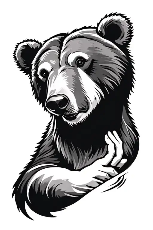 Bear Head Tattoo Holding