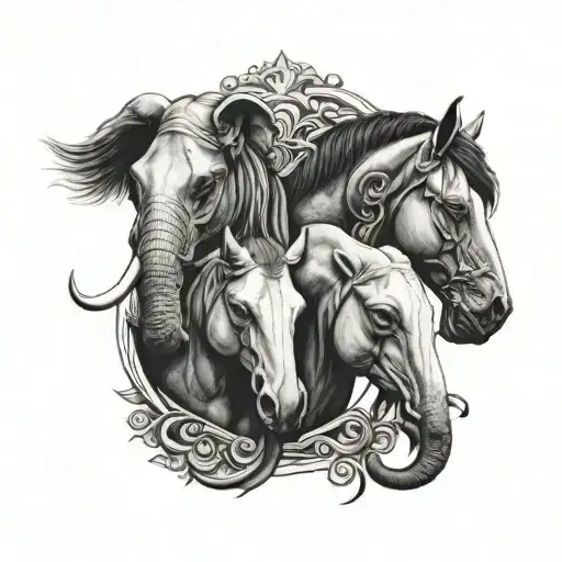 Horse And Elephant Head