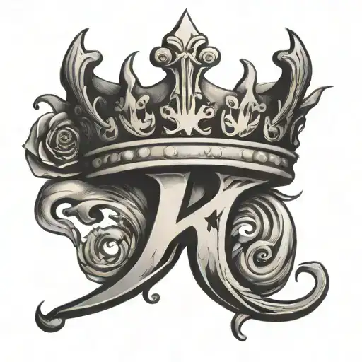 Letter K With A Crown