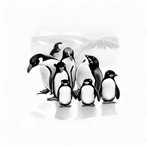 Taylor Swift Surrounded By A Group Of Penguins