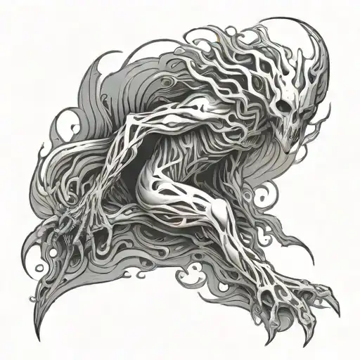 White Stick Figure Surrounded By Black Shading