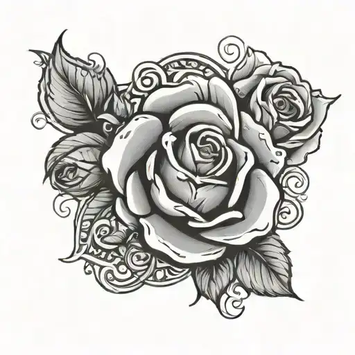 Ace Card With Rose Intertwined