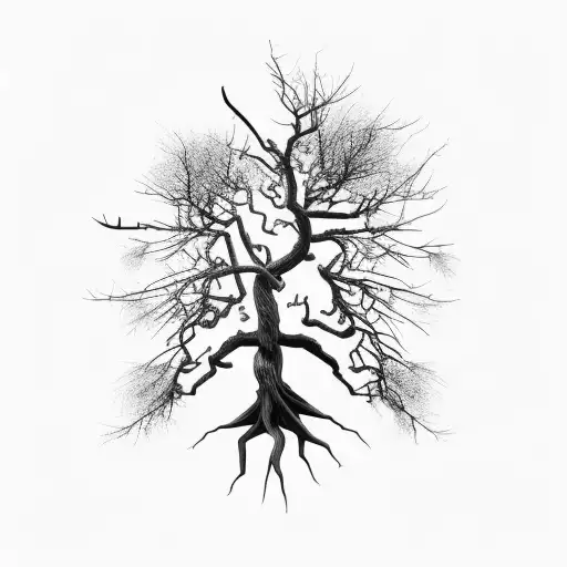 Dead Tree With Arrows Shot Into The Tree