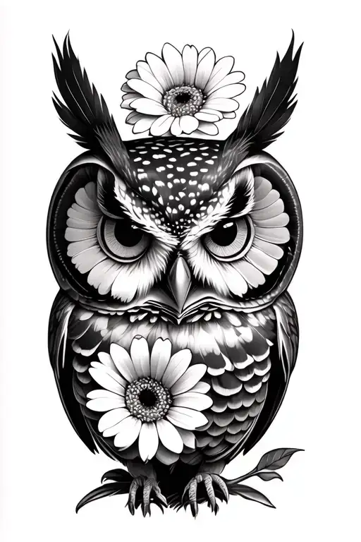 Half Owl Half Gerbera Flowers