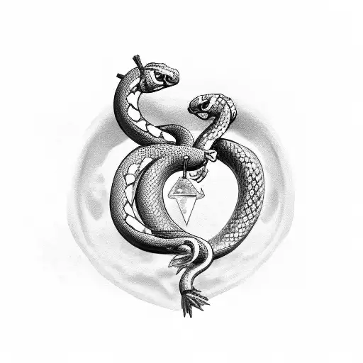 Stone Heart With Snake