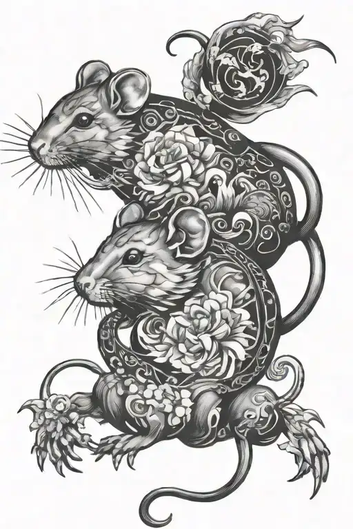 Year Of The Rat And Zodiac Sign Twin