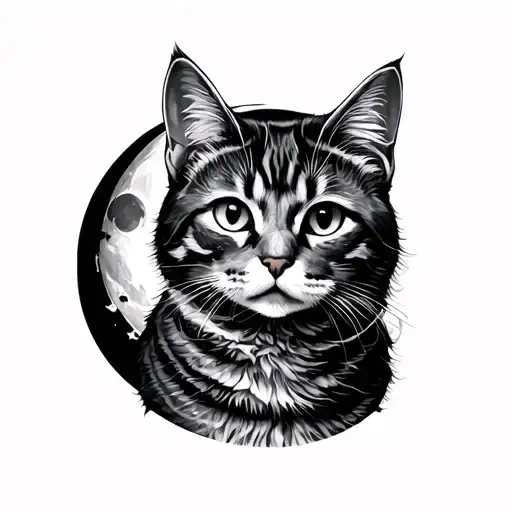 Cat Woods Moon Surrounded