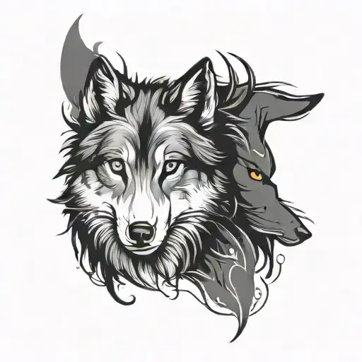 Wolf And Cat Silhouette