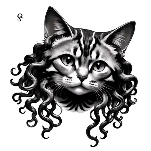 Cat Medusa Egypt Moon Cute