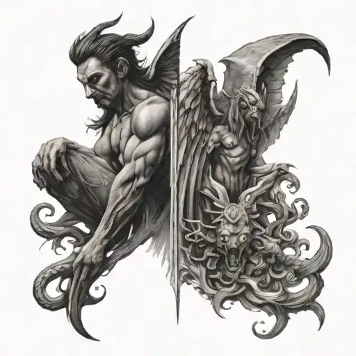 Weihing Scale In The Left Is Devil An In The Right Is Angel On It