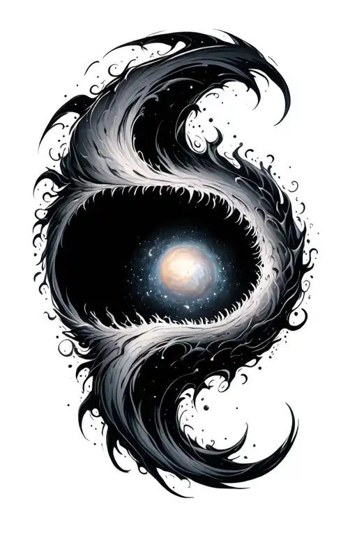 Galaxy Black Hole Sucking Half Sleeve