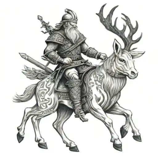 Viking Riding A Deer