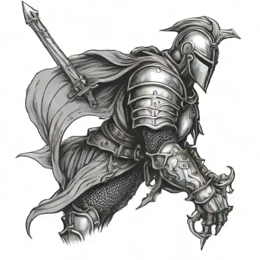 Dark Fantasy Medival Knight Holding