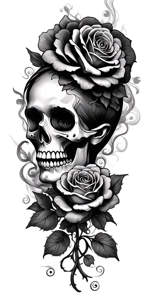 Day Of The Dead Roses Smoke Filigree