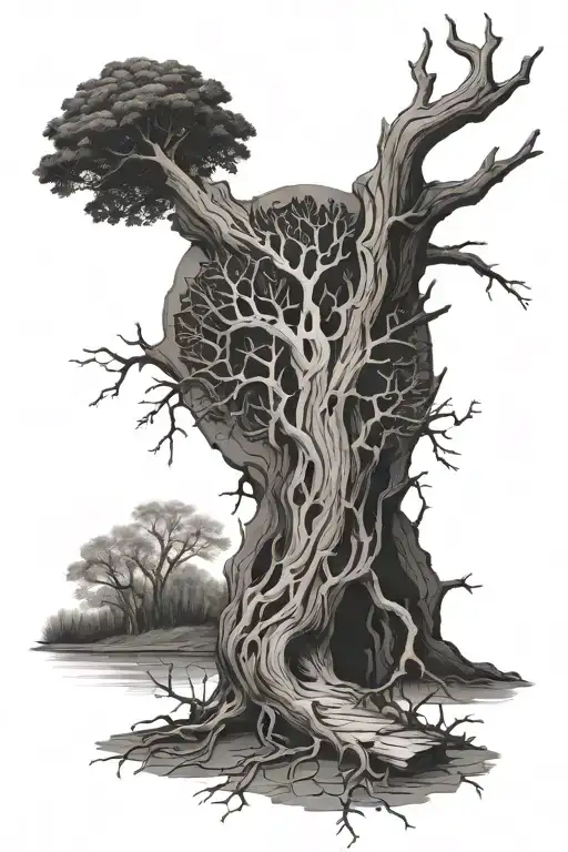 Half Living Half Dead Tree