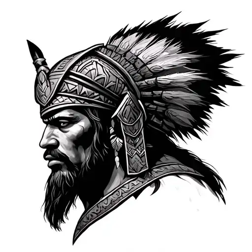 Aztec Warrior Turning Into Viking Warrior Turning Into Christian