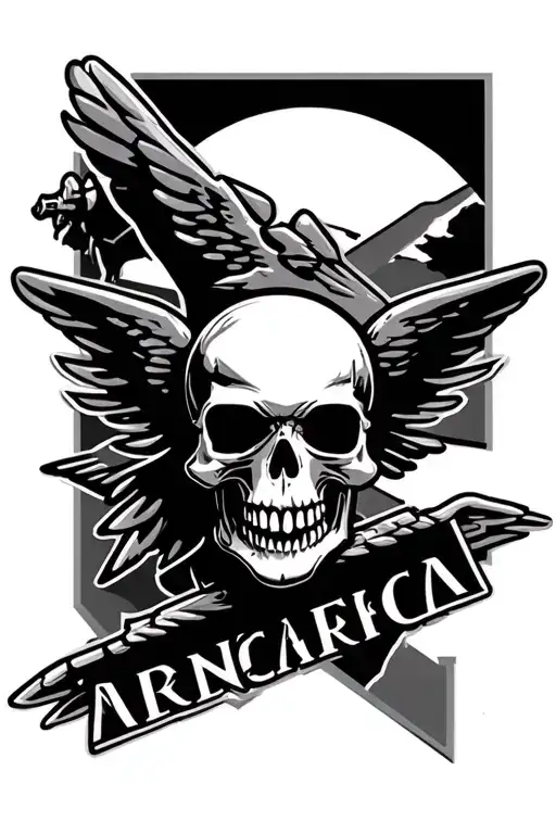 Airforce Logo Small Skull Fighter Plane Flying