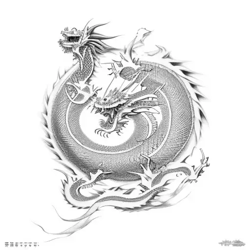 A Japanese Dragon Fighting A Western Dragon