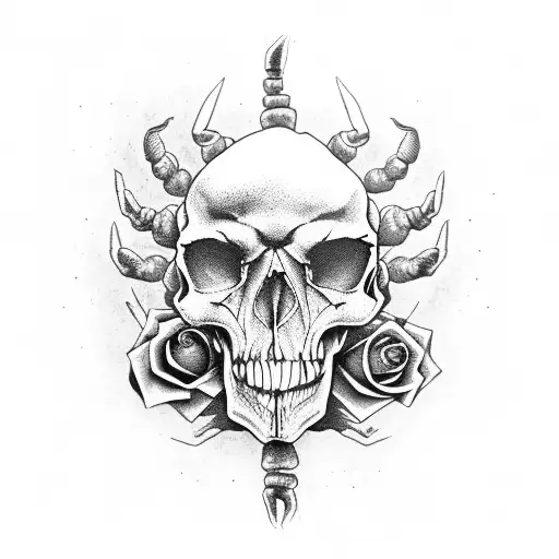 Scorpion Rose Skull Decay