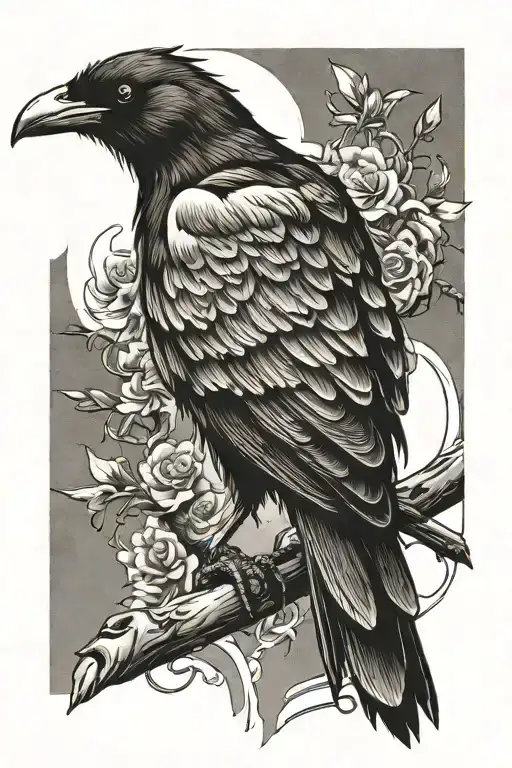 Crow Pierced By Katana