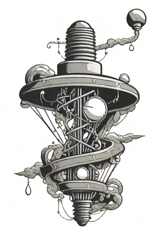 Minimalist Lightbulb Dna Strand Ufo