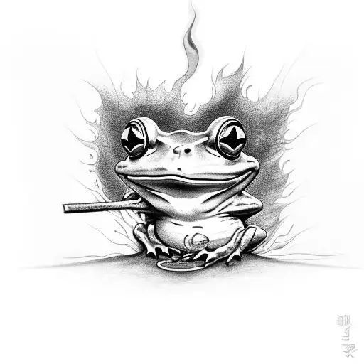 A Burning Frog With A Joint
