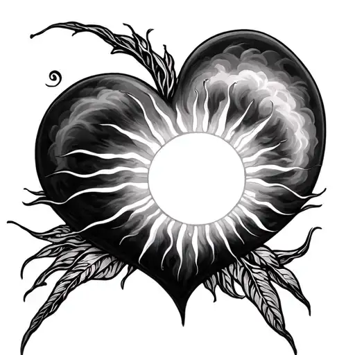 Sun Rising Behind A Heart