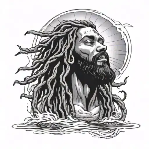 Blk Jesus With Dreads Walking On Water