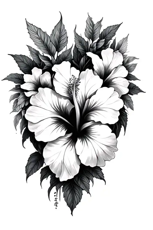 A Heart Made Out Of Intertwined Hibiscus Flowers