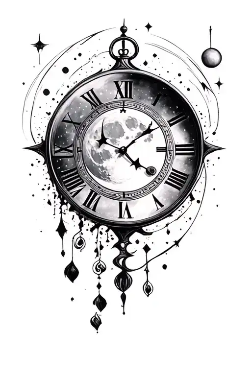 Moon And Clock Embedded