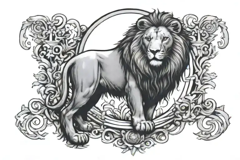 Zodiac Sign Leo Moon And Crown Made