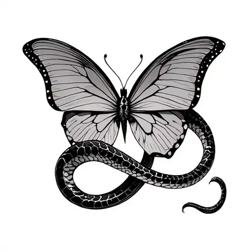 Snake Butterfly Wrapping Around