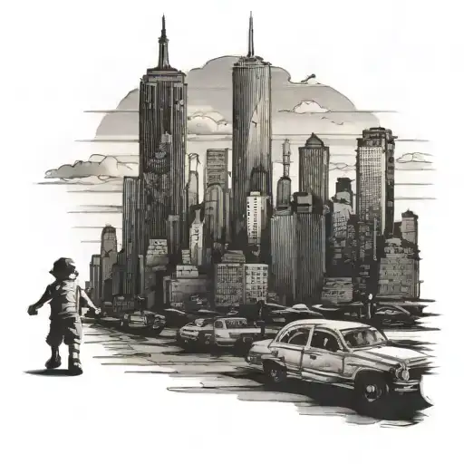 Child Walking Up To New York City