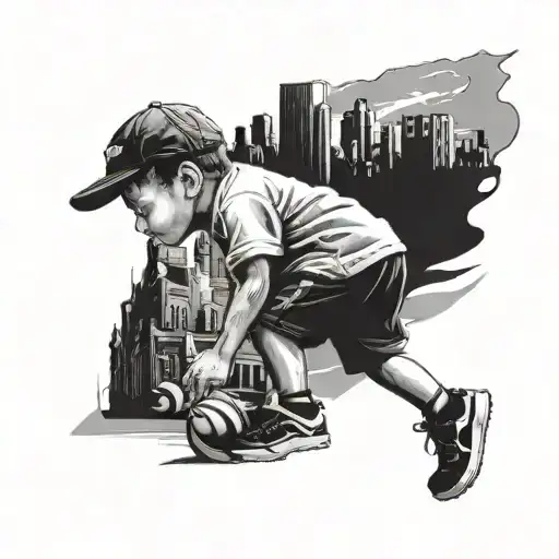 Kid Walking Through Bronx New York