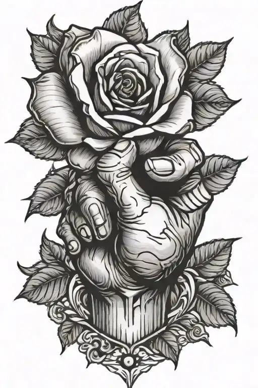 Small Hand Holding Thumb Love Rose