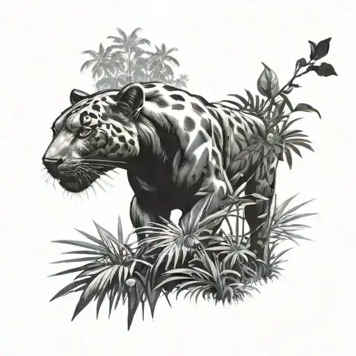 A Sleek Panther Stalking Its Prey In A Dark Jungle Setting