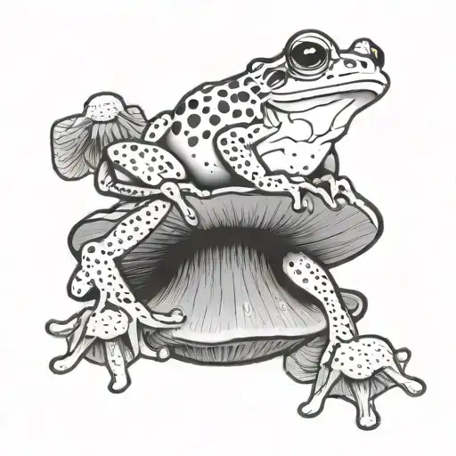 Frog On A Mushroom