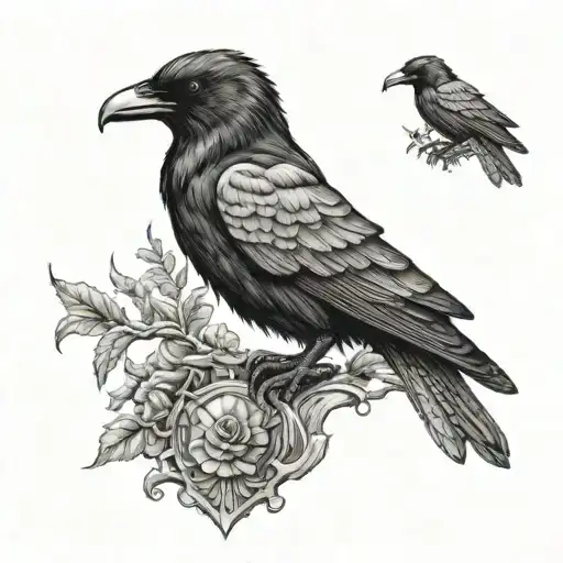 Warior And Raven Standing