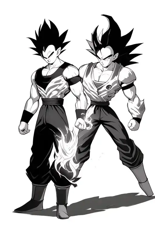 Majin Vegeta And Gochan Ssj2